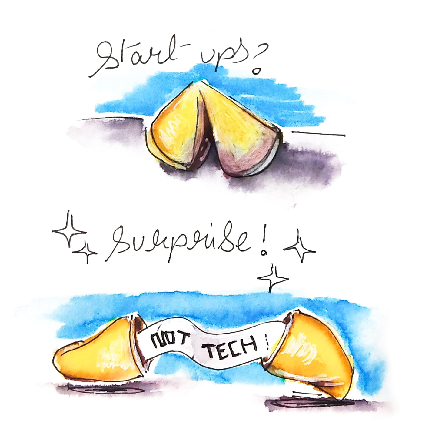 Artwork of Fortune cookies with 'Not tech' message in them | Artwork by Hiran Madiya