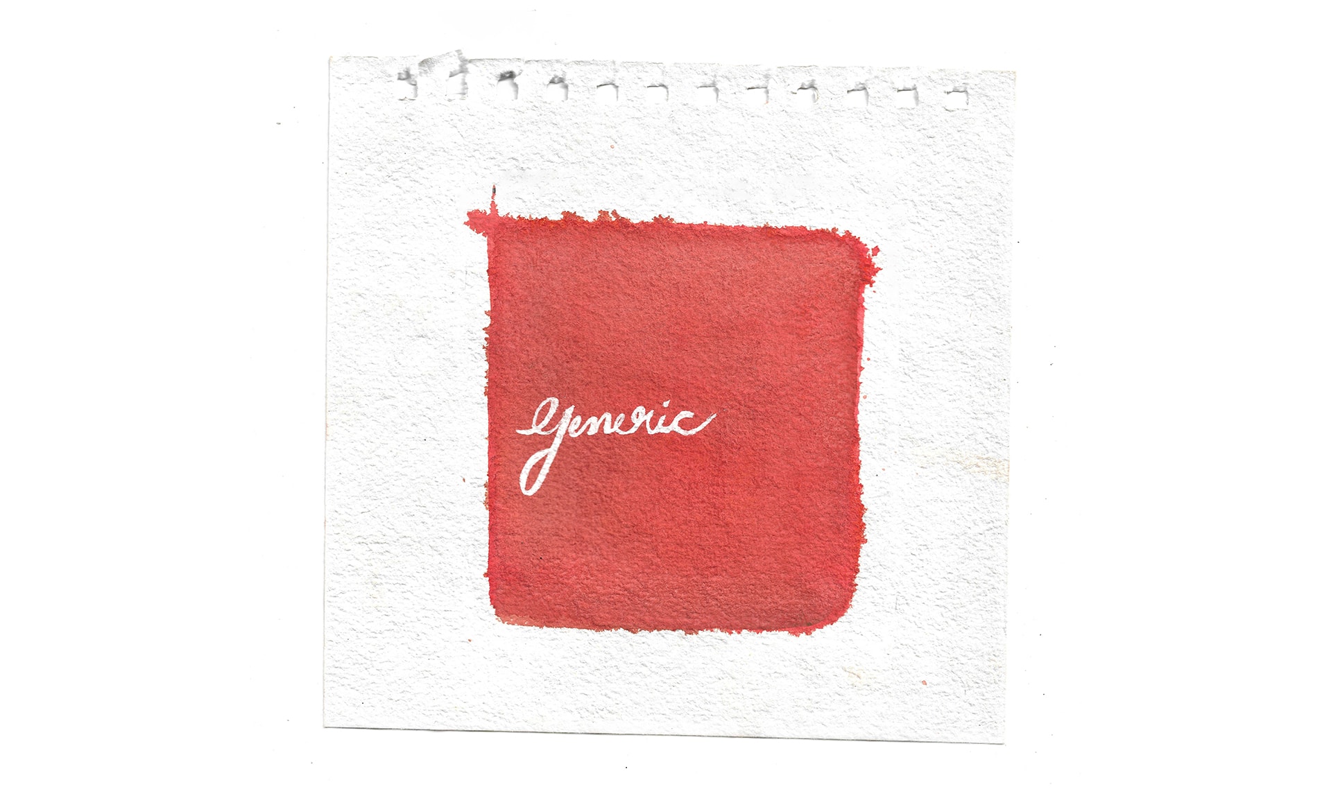 Artwork of a red colored patch with 'Generic' written on it | Artwork by Hiran Madiya