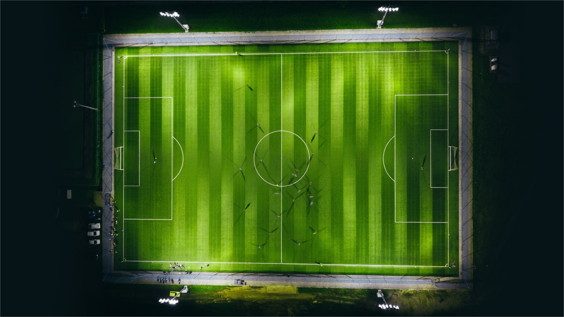 Top view of a football ground