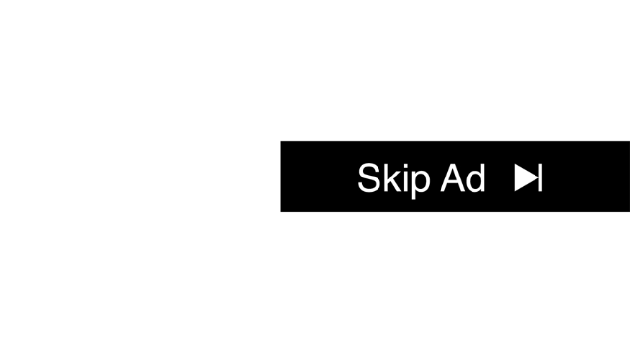 White background with YouTube advertisement skip button to the right